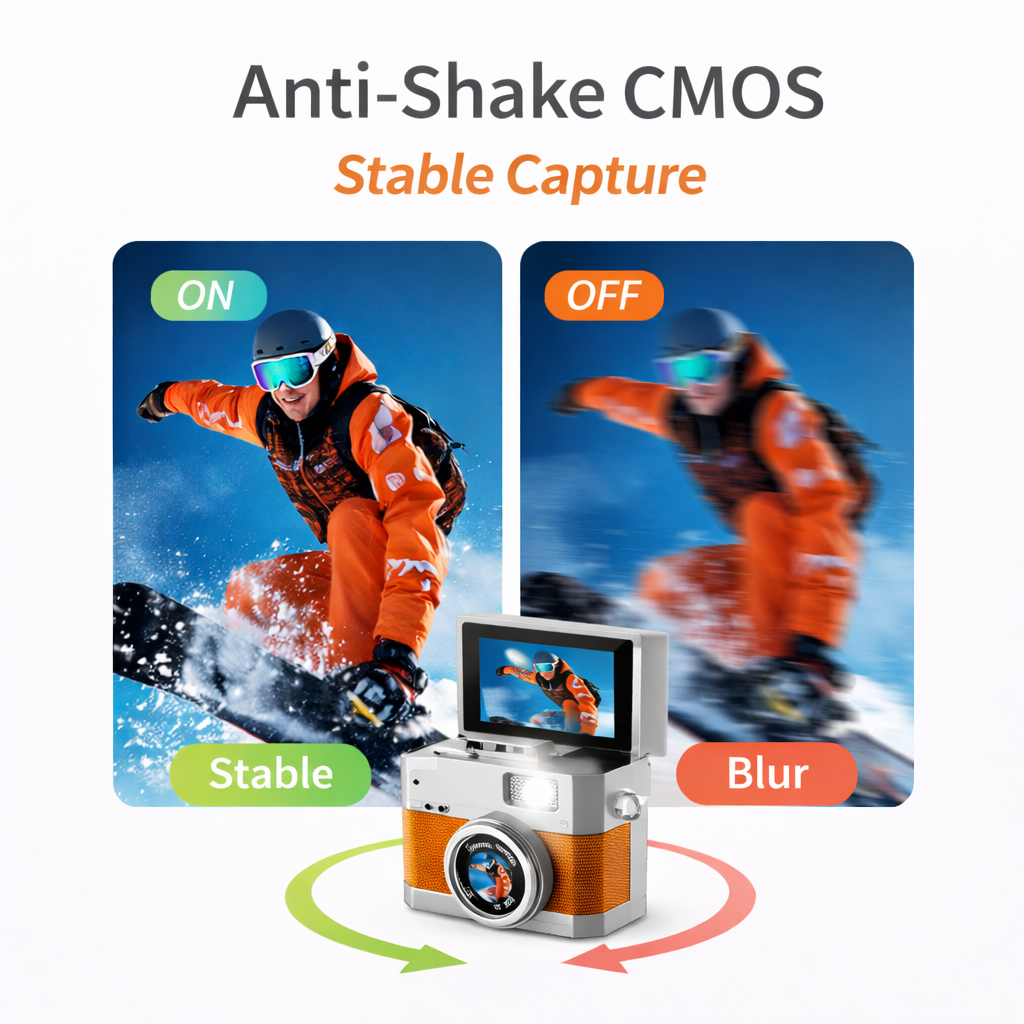 Mini Retro Camera 1080P – Flip Screen, Portable & Wearable